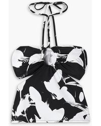 Ioannes - Cutout Printed Stretch-jersey Halterneck Top - Lyst