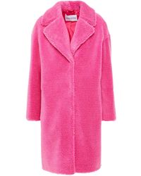 Stand Studio Camille Faux Shearling Coat - Pink