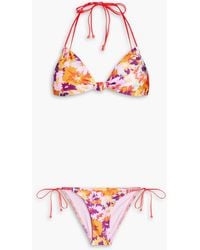 Zimmermann - Triangel-bikini mit floralem print - Lyst