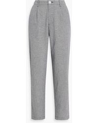 Alex Mill - Boy Pleated Houndstooth Cotton And Linen-blend Straight-leg Pants - Lyst