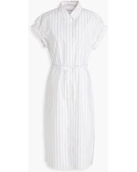 FRAME - Striped Cotton-poplin Midi Shirt Dress - Lyst