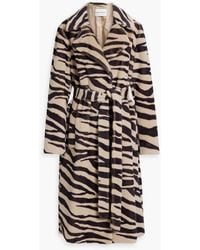 Stand Studio - Winnie tel aus kunstfell mit zebraprint und gürtel - Lyst