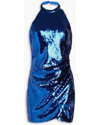 Ronny Kobo - Jo minikleid aus webstoff mit wickeleffekt, pailletten und rückenausschnitt - Lyst