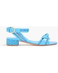 Alexandre Birman - Clarita Bow-Detailed Embroidered Mesh And Leather Sandals - Lyst