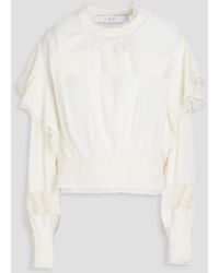 IRO - Guipure Lace-trimmed Crepe Blouse - Lyst