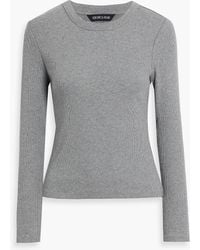 Veronica Beard - Pruitt Ribbed Stretch-pima Cotton-jersey Top - Lyst