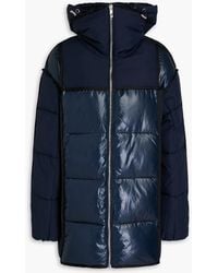 Ganni - Quilted Ripstop And Shell Hooded Jacket - Lyst