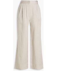 Asceno - Rivello Pleated Organic Linen Wide-leg Pants - Lyst