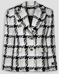 Versace - Checked Wool-blend Tweed Blazer - Lyst