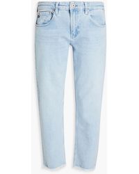 AG Jeans - Girlfriend Cropped Faded Low-rise Straight-leg Jeans - Lyst