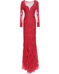 Zuhair Murad Embellished Silk-blend Tulle Gown - Red