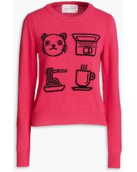 Alberta Ferretti - Intarsia Wool And Cashmere-blend Sweater - Lyst