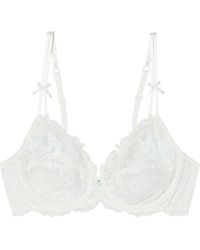 Lise Charmel Art Et Volupté Embroidered Stretch-tulle And Lace Underwired Bra - White
