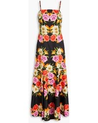 Borgo De Nor - Maxikleid aus baumwollpopeline mit floralem print - Lyst