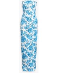 Emilia Wickstead - Emine Strapless Floral-Print Taffeta-Faille Gown - Lyst