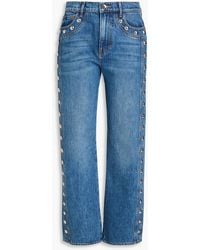 Veronica Beard - Dylan Studded High-Rise Straight-Leg Jeans - Lyst