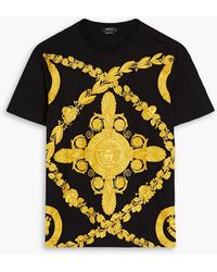 Versace - Printed Cotton-jersey T-shirt - Lyst