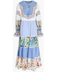 FARM Rio - Embellished Printed Cotton-mousseline Maxi Dress - Lyst
