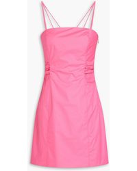 FRAME - Cutout Cotton-blend Poplin Mini Dress - Lyst