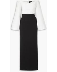 Solace London - Eliana Off-the-shoulder Two-tone Stretch-crepe Maxi Dress - Lyst