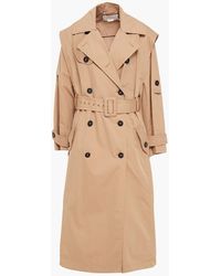 Zimmermann - Belted Pleated Cotton-blend Twill Trench Coat - Lyst