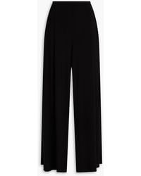 Norma Kamali - Pleated Stretch-jersey Wide-leg Pants - Lyst