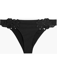 Agent Provocateur - Cilla Mesh-trimmed Broderie Anglaise Low-rise Bikini Briefs - Lyst