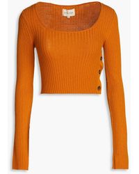 Loulou Studio - Assens Cropped Button-detailed Wool And Cashmere-blend Sweater - Lyst