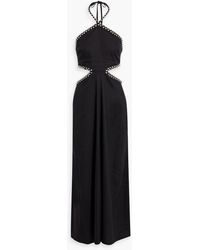 Jonathan Simkhai - Bellina neckholder-maxikleid aus einer leinenmischung mit cut-outs und verzierung - Lyst
