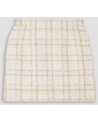 Alessandra Rich - Checked Sequin-embellished Metallic Tweed Mini Skirt - Lyst
