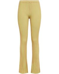 Dion Lee Ribbed-knit Flared Pants - Yellow