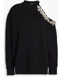 Christopher Kane - Cutout Embellished French Cotton-terry Sweatshirt - Lyst