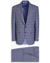 Canali - Checked Wool And Silk-blend Suit - Lyst