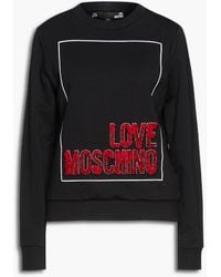 Save 3% Womens Activewear Love Moschino Cotton Sweatshirt in Black gym and workout clothes Love Moschino Activewear gym and workout clothes 