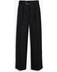 Nanushka - Bento Belted Pleated Woven Suit Pants - Lyst