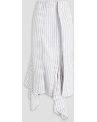 MM6 by Maison Martin Margiela - Asymmetric Striped Woven Midi Skirt - Lyst