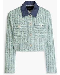 Maje - Cropped Metallic Tweed Jacket - Lyst