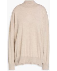 Brunello Cucinelli - Pullover aus einer wollmischung mit metallic-effekt - Lyst