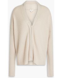 Vince - Ribbed Wool And Cashmere-blend Cardigan - Lyst