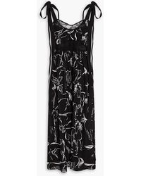Hayley Menzies - Printed Silk Crepe De Chine Midi Dress - Lyst