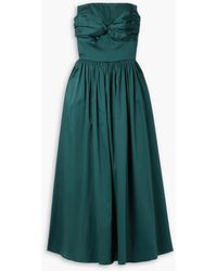 TOVE - Juliet trägerloses midikleid aus satin aus einer baumwollmischung mit twist-detail - Lyst
