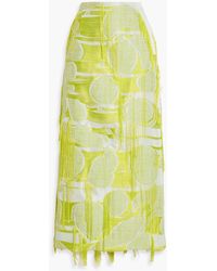 ROKSANDA - Idya Fringed Jacquard Midi Skirt - Lyst