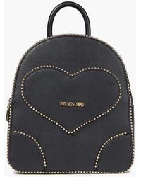 Love Moschino Studded Faux Leather Backpack - Black