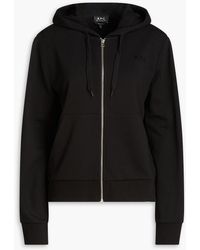 A.P.C. - Embroidered French Cotton-terry Hoodie - Lyst