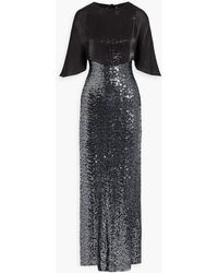 Badgley Mischka - Cape-effect Sequined Tulle Gown - Lyst