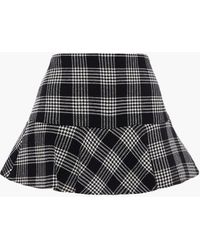 RED Valentino - Ruffled Checked Tweed Shorts - Lyst