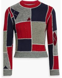 RE/DONE - 60s Patchwork-effect Wool And Cotton-blend Sweater - Lyst