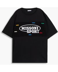 Missoni - T-shirt aus häkelstrick und baumwoll-jersey mit stickereien - Lyst