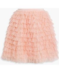 RED Valentino - Ruffled Point D'Esprit Mini Skirt - Lyst