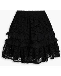 Aje. - Lita Ruffled Broderie Anglaise Cotton Mini Skirt - Lyst